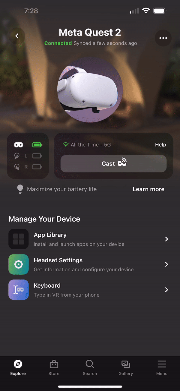 GIF of a screen recording of switching on developer mode in the Meta mobile app